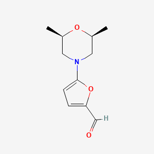 molecular formula C11H15NO3 B13158329 5-[(2R,6S)-2,6-Dimethylmorpholin-4-yl]furan-2-carbaldehyde 