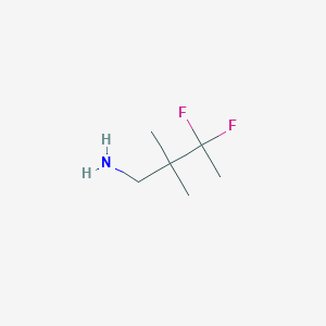 molecular formula C6H13F2N B13158330 3,3-Difluoro-2,2-dimethylbutan-1-amine 