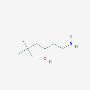 molecular formula C9H21NO B13158369 1-Amino-2,5,5-trimethylhexan-3-ol 