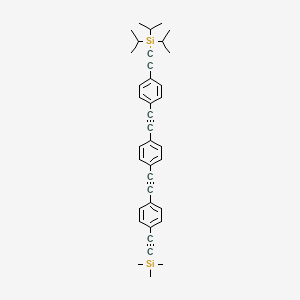 molecular formula C38H42Si2 B1315838 Triisopropyl((4-((4-((4-((trimethylsilyl)ethynyl)phenyl)ethynyl)phenyl)ethynyl)phenyl)ethynyl)silane CAS No. 176977-36-9