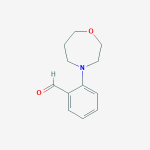 molecular formula C12H15NO2 B13158382 2-(1,4-Oxazepan-4-yl)benzaldehyde 