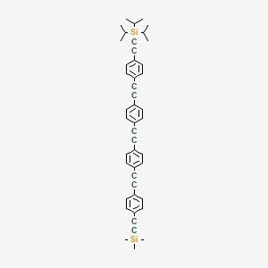 molecular formula C46H46Si2 B1315839 三异丙基((4-((4-((4-((4-((三甲基甲硅烷基)乙炔基)苯基)乙炔基)苯基)乙炔基)苯基)乙炔基)苯基)乙炔基)硅烷 CAS No. 176977-40-5
