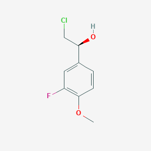 molecular formula C9H10ClFO2 B13158420 (1S)-2-chloro-1-(3-fluoro-4-methoxyphenyl)ethanol 