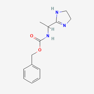 molecular formula C13H17N3O2 B13158461 Benzyl N-[1-(4,5-dihydro-1H-imidazol-2-yl)ethyl]carbamate 