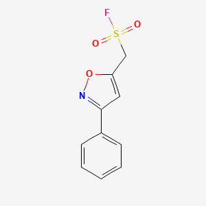 molecular formula C10H8FNO3S B13158463 (3-Phenyl-1,2-oxazol-5-yl)methanesulfonyl fluoride 