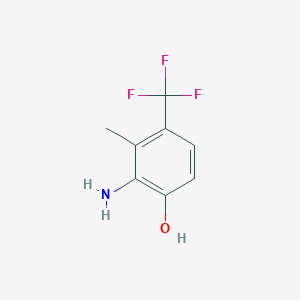 molecular formula C8H8F3NO B13158485 2-Amino-3-methyl-4-(trifluoromethyl)phenol 