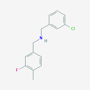 molecular formula C15H15ClFN B13158491 [(3-Chlorophenyl)methyl][(3-fluoro-4-methylphenyl)methyl]amine 