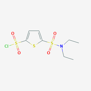 molecular formula C8H12ClNO4S3 B13158495 5-(Diethylsulfamoyl)thiophene-2-sulfonyl chloride 