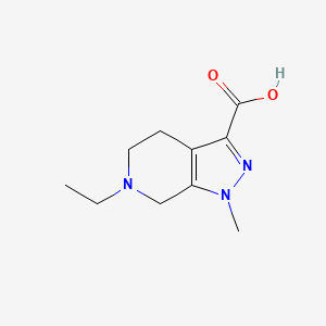 molecular formula C10H15N3O2 B13158518 6-Ethyl-1-methyl-1H,4H,5H,6H,7H-pyrazolo[3,4-c]pyridine-3-carboxylic acid 