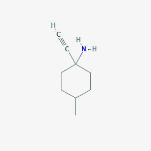 molecular formula C9H15N B13158537 1-Ethynyl-4-methylcyclohexan-1-amine 