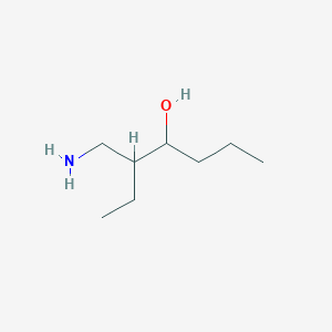 molecular formula C8H19NO B13158616 3-(Aminomethyl)heptan-4-ol 