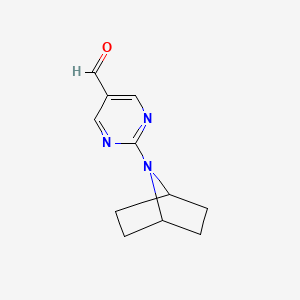 2-{7-Azabicyclo[2.2.1]heptan-7-yl}pyrimidine-5-carbaldehyde