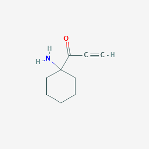 molecular formula C9H13NO B13158682 1-(1-Aminocyclohexyl)prop-2-yn-1-one 