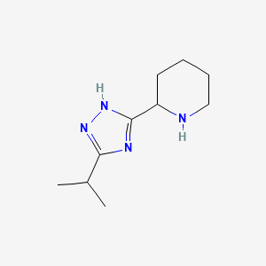 molecular formula C10H18N4 B13158708 2-[5-(propan-2-yl)-1H-1,2,4-triazol-3-yl]piperidine 