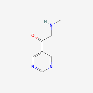 molecular formula C7H9N3O B13158714 2-(Methylamino)-1-(pyrimidin-5-yl)ethan-1-one 