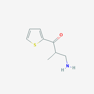 molecular formula C8H11NOS B13158722 3-Amino-2-methyl-1-(thiophen-2-yl)propan-1-one 