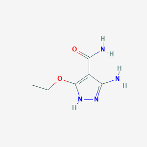 molecular formula C6H10N4O2 B13158726 5-amino-3-ethoxy-1H-pyrazole-4-carboxamide CAS No. 111375-27-0