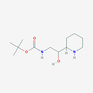 molecular formula C12H24N2O3 B13158732 Tert-butyl N-[2-hydroxy-2-(piperidin-2-YL)ethyl]carbamate 