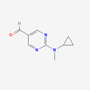 molecular formula C9H11N3O B13158737 2-[Cyclopropyl(methyl)amino]pyrimidine-5-carbaldehyde 