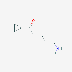 molecular formula C8H15NO B13158762 5-Amino-1-cyclopropylpentan-1-one 