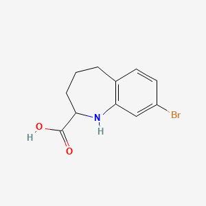 molecular formula C11H12BrNO2 B13158767 8-Bromo-2,3,4,5-tetrahydro-1H-1-benzazepine-2-carboxylic acid 