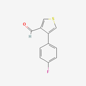 molecular formula C11H7FOS B13158790 4-(4-Fluorophenyl)thiophene-3-carbaldehyde 