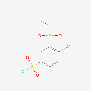 molecular formula C8H8BrClO4S2 B13158797 4-Bromo-3-(ethanesulfonyl)benzene-1-sulfonyl chloride 