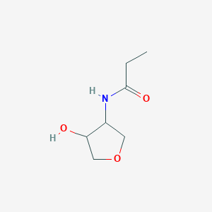 molecular formula C7H13NO3 B13158810 N-(4-Hydroxyoxolan-3-yl)propanamide 