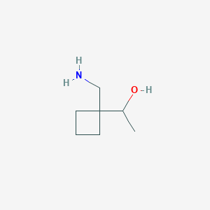 molecular formula C7H15NO B13158883 1-[1-(Aminomethyl)cyclobutyl]ethan-1-OL 