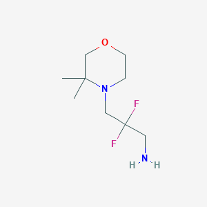 molecular formula C9H18F2N2O B13158895 3-(3,3-Dimethylmorpholin-4-yl)-2,2-difluoropropan-1-amine 