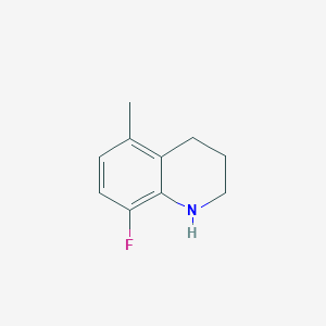 molecular formula C10H12FN B13158901 8-Fluoro-5-methyl-1,2,3,4-tetrahydroquinoline 