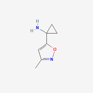 molecular formula C7H10N2O B13158912 1-(3-Methyl-1,2-oxazol-5-yl)cyclopropan-1-amine 