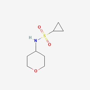 molecular formula C8H15NO3S B13158987 N-(Oxan-4-yl)cyclopropanesulfonamide 