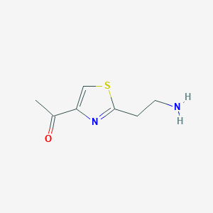 molecular formula C7H10N2OS B13159054 1-[2-(2-Aminoethyl)-1,3-thiazol-4-yl]ethan-1-one 