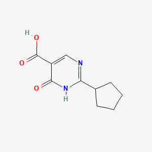 molecular formula C10H12N2O3 B13159098 2-Cyclopentyl-6-oxo-1,6-dihydropyrimidine-5-carboxylic acid 