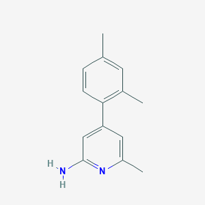 molecular formula C14H16N2 B13159106 4-(2,4-Dimethylphenyl)-6-methylpyridin-2-amine 