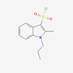 molecular formula C12H14ClNO2S B13159115 2-methyl-1-propyl-1H-indole-3-sulfonyl chloride 