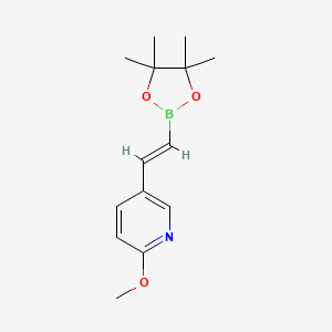 molecular formula C14H20BNO3 B13159120 2-methoxy-5-[(E)-2-(tetramethyl-1,3,2-dioxaborolan-2-yl)ethenyl]pyridine 