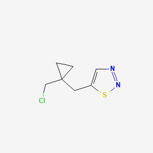 molecular formula C7H9ClN2S B13159148 5-{[1-(Chloromethyl)cyclopropyl]methyl}-1,2,3-thiadiazole 