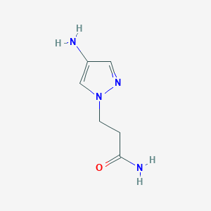 molecular formula C6H10N4O B13159164 3-(4-Amino-1H-pyrazol-1-YL)propanamide 