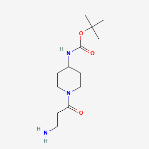 molecular formula C13H25N3O3 B13159168 tert-butyl N-[1-(3-aminopropanoyl)piperidin-4-yl]carbamate 