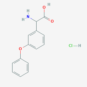 molecular formula C14H14ClNO3 B13159180 Amino(3-phenoxyphenyl)acetic acid hydrochloride 