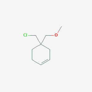 molecular formula C9H15ClO B13159187 4-(Chloromethyl)-4-(methoxymethyl)cyclohex-1-ene 