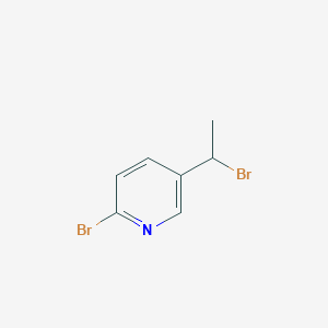 molecular formula C7H7Br2N B13159192 2-Bromo-5-(1-bromoethyl)pyridine 