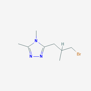 molecular formula C8H14BrN3 B13159212 3-(3-Bromo-2-methylpropyl)-4,5-dimethyl-4H-1,2,4-triazole 