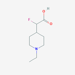 molecular formula C9H16FNO2 B13159220 2-(1-Ethylpiperidin-4-yl)-2-fluoroacetic acid 