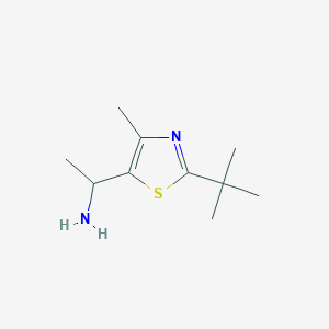 molecular formula C10H18N2S B13159223 1-(2-Tert-butyl-4-methyl-1,3-thiazol-5-yl)ethanamine 