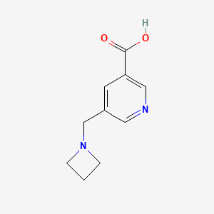 molecular formula C10H12N2O2 B13159247 5-[(Azetidin-1-yl)methyl]pyridine-3-carboxylic acid 