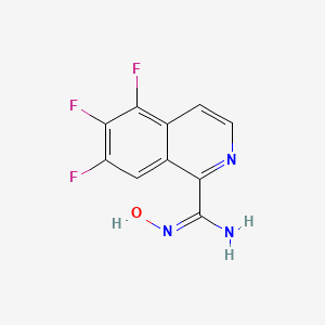 molecular formula C10H6F3N3O B13159271 (E)-5,6,7-Trifluoro-N'-hydroxyisoquinoline-1-carboximidamide 