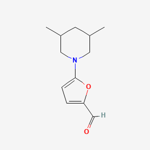 molecular formula C12H17NO2 B13159277 5-(3,5-Dimethylpiperidin-1-yl)furan-2-carbaldehyde 